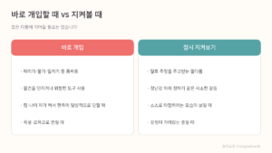 형제 싸움에 바로 개입할 때와 잠시 지켜볼 때 비교